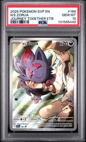 2025 POKEMON SVP EN-SV BLACK STAR PROMO #189 N'S ZORUA JOURNEY TOGETHER PSA 10
