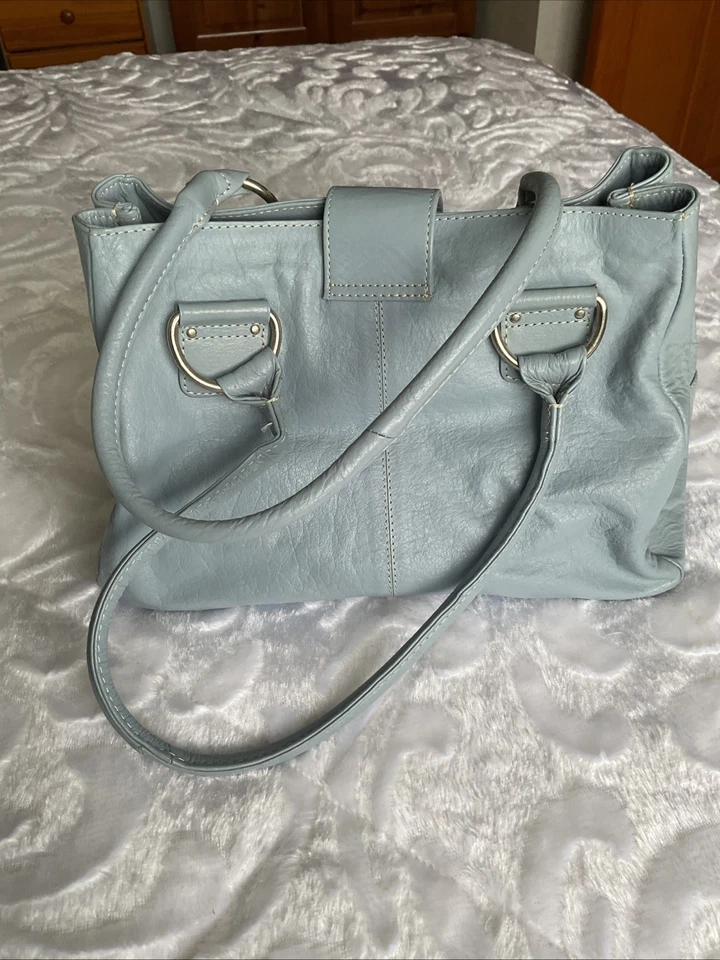 Tommy & Kate Light Blue Leather Handbag. - Image 2 of 4