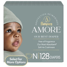 Pampers Amore Baby Diapers Size Newborn, 128 Count   No Import Fees