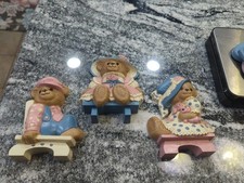 Teddy Bear Burwood Homco Products 3315 Set 3 Nursery Wall Hangings Vintage USA