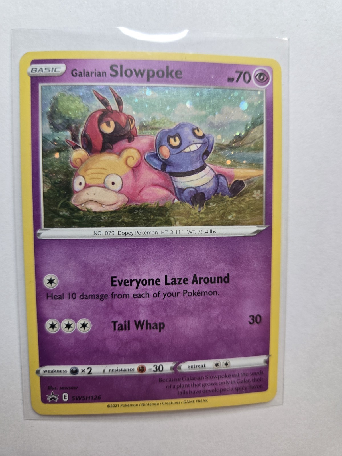 Galarian Slowpoke SWSH126 Black Star Promo Holo Pokemon Card SWSH AA57