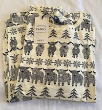 NEXT Women  s Ecru Hamish Fairisle Long Sleeve Pyjamas Size L U.K. Size 16-18 New