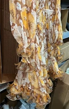 Zimmermann Womens Size 2 Green Floral Mini Slip Dress