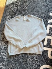 Alo Yoga Ribbed Long Sleeve Cropped Pullover Sweater Light Gray Size L