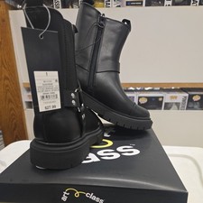 Art Class Black Crosby Harness Boots Youth Size 1 Girls Biker Moto MSRP 28
