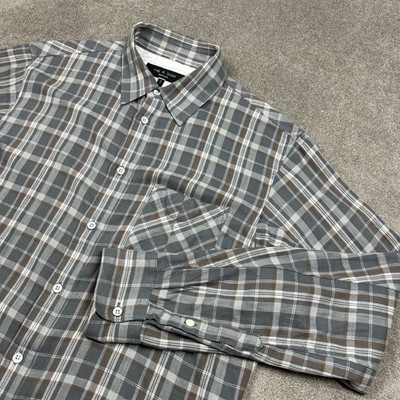 Rag & Bone Shirt Mens Medium Gray Plaid Lightweight Flannel Long Sleeve Pocket