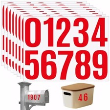 8 Sheets Waterproof Vinyl House Numbers Stickers for Outside Large 4 Inch Red