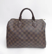 Authentic Louis Vuitton Damier Ebene Speedy 30 Hand Bag F#47630
