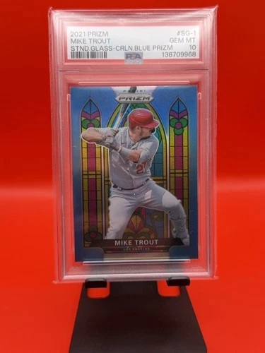 2021 Panini Prizm - Stained Glass Mike Trout #SG-1 Carolina Blue Prizm