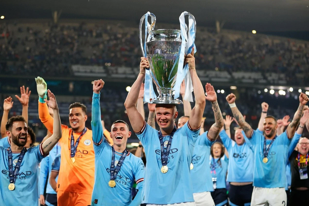 ERLING HAALAND MANCHESTER CITY CHAMPIONS LEAGUE WINNERS HUGE 16X12 PHOTO 14  | eBay