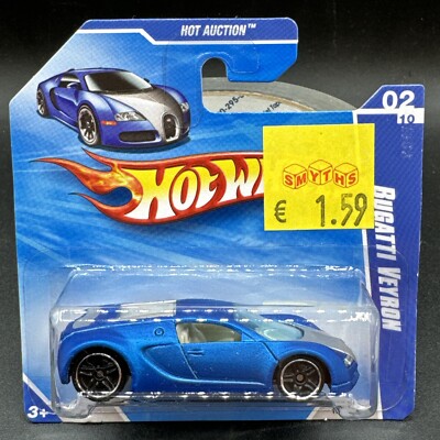 2010 Hot Wheels BLUE BUGATTI VEYRON Ultra Rare Short Card FREE SHIPPING