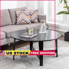 Round Coffee Table Indoor Furniture Stylish Easy Assembly Durable Lightweight US