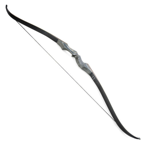 60" Takedown Recurve Bow 20-60lbs Wooden Longbow Archery Hunting Black Hunter - Picture 13 of 46
