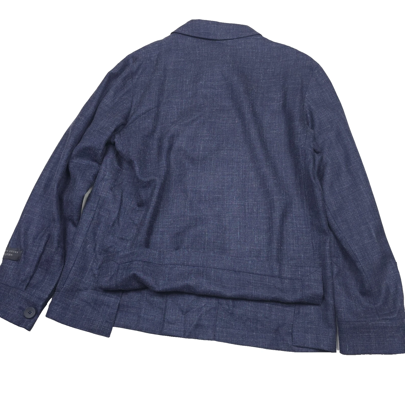 Bloomingdales Wool Chore Jacket Mens 42R Navy Blue Melange Micro Hopsack - product detail image 11