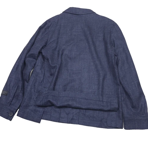 Bloomingdales Wool Chore Jacket Mens 42R Navy Blue Melange Micro Hopsack  image 11