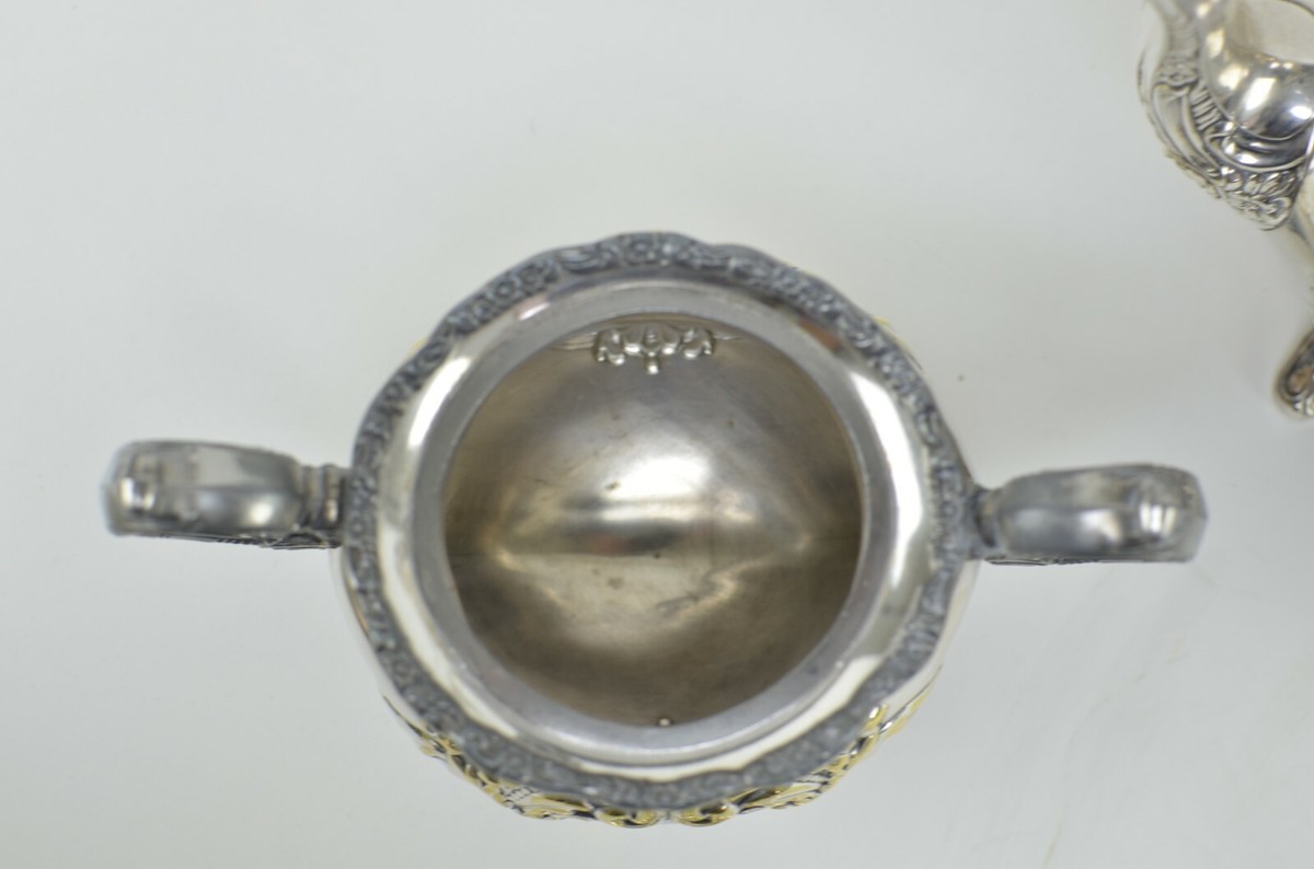 EPCA by Poole Silverplate Teapot #600 - Hand Chased Tea Pot,Sugar