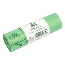 10xHeavy Duty 100L Compostable Food Waste Sacks-EN 13432- Compost Bag Bin Liners