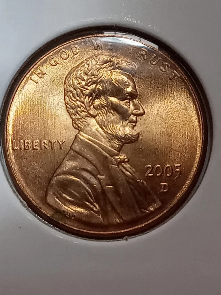 2005 Denver Lincoln Cent Satin Finish And Doubled Die Reverse!! 🔥 🔥 Red!! - Image 2 of 4