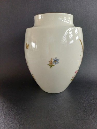Fürstenberg Porzellanvase – Vintage, Blumenmotiv & Goldrand, 16 cm, West Germany - Bild 2 von 6