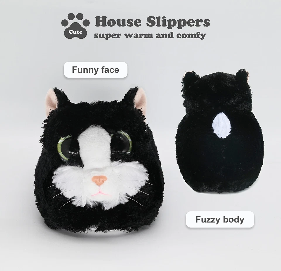 Тапочки Fuzzy Cat для женщин и мужчин, новинки домашние животные тапочки для взрослых - Изображение 4 из 4