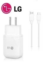 LG ORIGINAL FAST ADAPTIVE CHARGER+LG TYPE C USB FOR LG G5,G7,G8 ThinQ MCS-H06WA