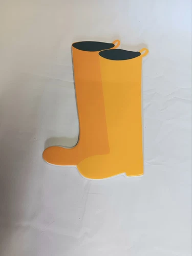 Happy Everything Coton Colors Yellow Wellies Rain Boots Attachment Ceramic