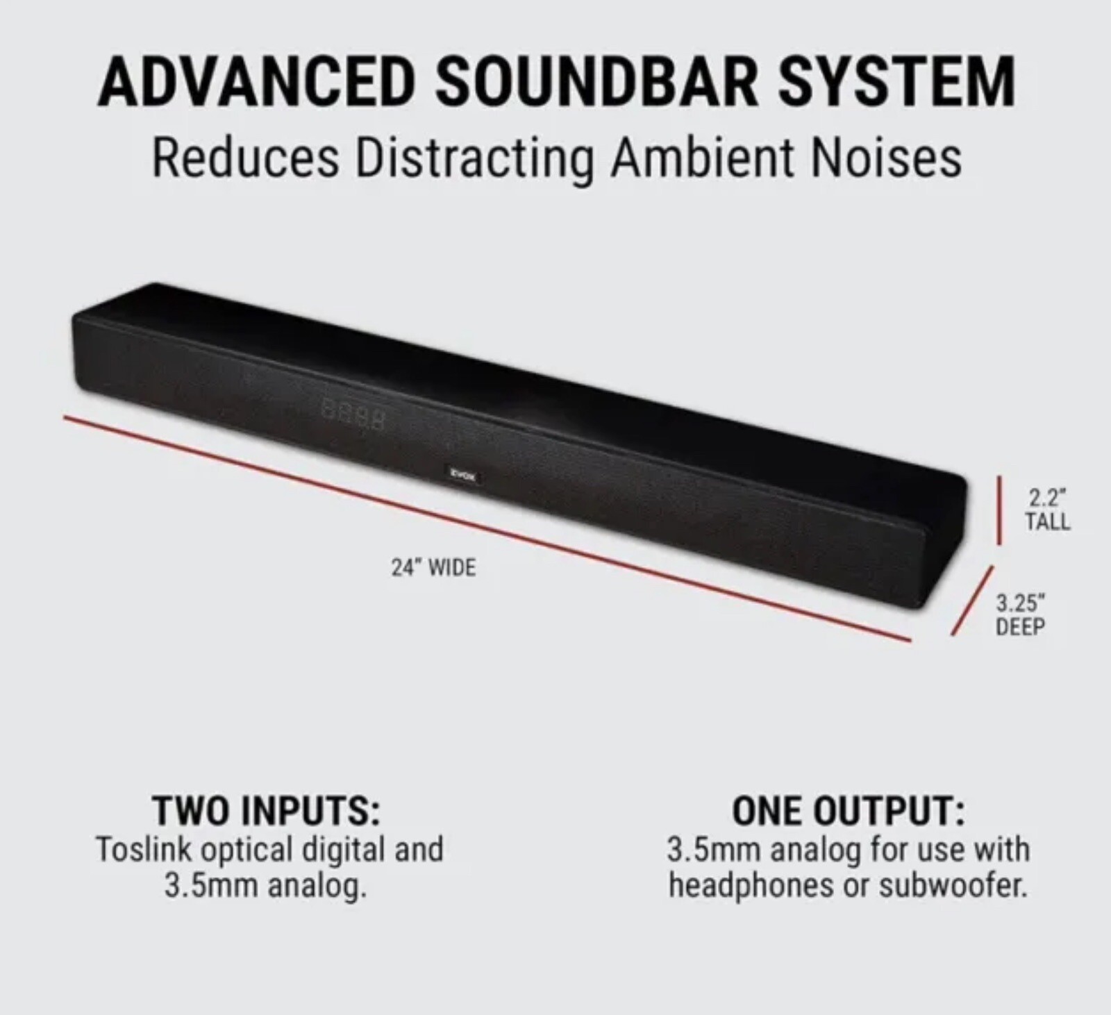 ZVOX AccuVoice AV355 TV Speaker, Hearing Aid Technology LOWPROFILE SOUNDBAR eBay