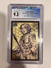 Marketplace image: 2022 Chrome Star Wars Galaxy Leia Organa Sketch Variation BV-86 SUPERFRACTOR 1/1