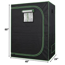 48"x24"x60" 100% Reflective Mylar Non Toxic Hydroponic Grow Tent Indoor Outdoor