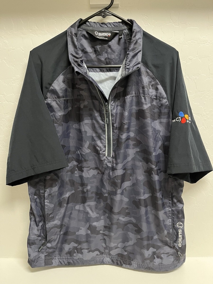 Sunice Men's Windbreaker Shirt 1/4 Zip Camo Golf Jacket Size