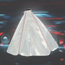 Jdm Race White Carbon Fiber Shift Boot Stitch For Gear Cover Shifter Shift Knob