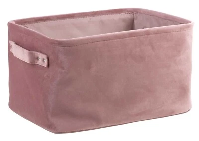Aufbewahrungskorb Korb Kiste Box Aufbewahrung Samt rosa - Bild 1 von 2