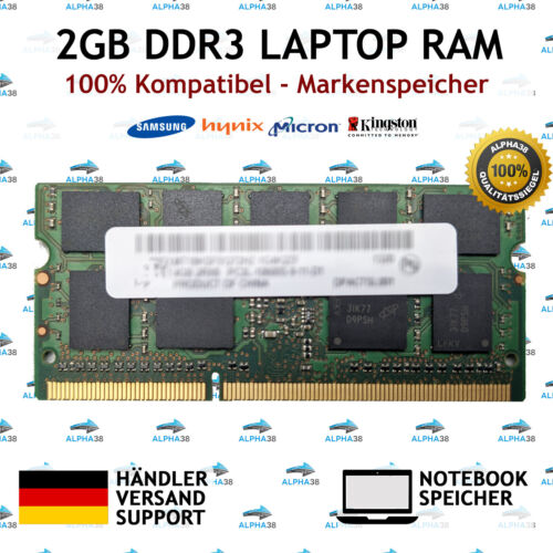 2 GB Laptop RAM DDR3 1333 MHz Samsung N150NP N150 JP05DE DDR3 Version Speicher - Bild 1 von 1