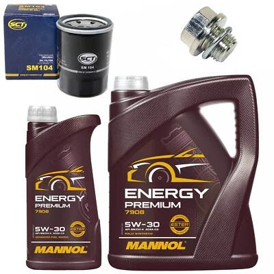 Motoröl Filter Set MANNOL 5W-30 API SN 6 Liter + Schraube für Mitsubishi ASX 1.8