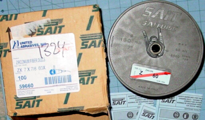 100 Sanding Discs United Abrasives Bulk Lot SAIT 59660 ZX 7x7/8