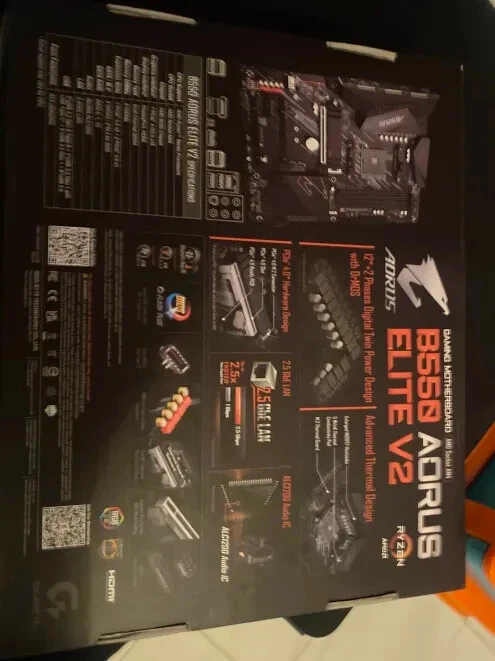 Gigabyte B550 AORUS Elite V2 (AMD Ryzen 5000/B550/ATX/PCIe4.0/DDR4/USB3.2 Gen 1 - Imagen 2 de 3