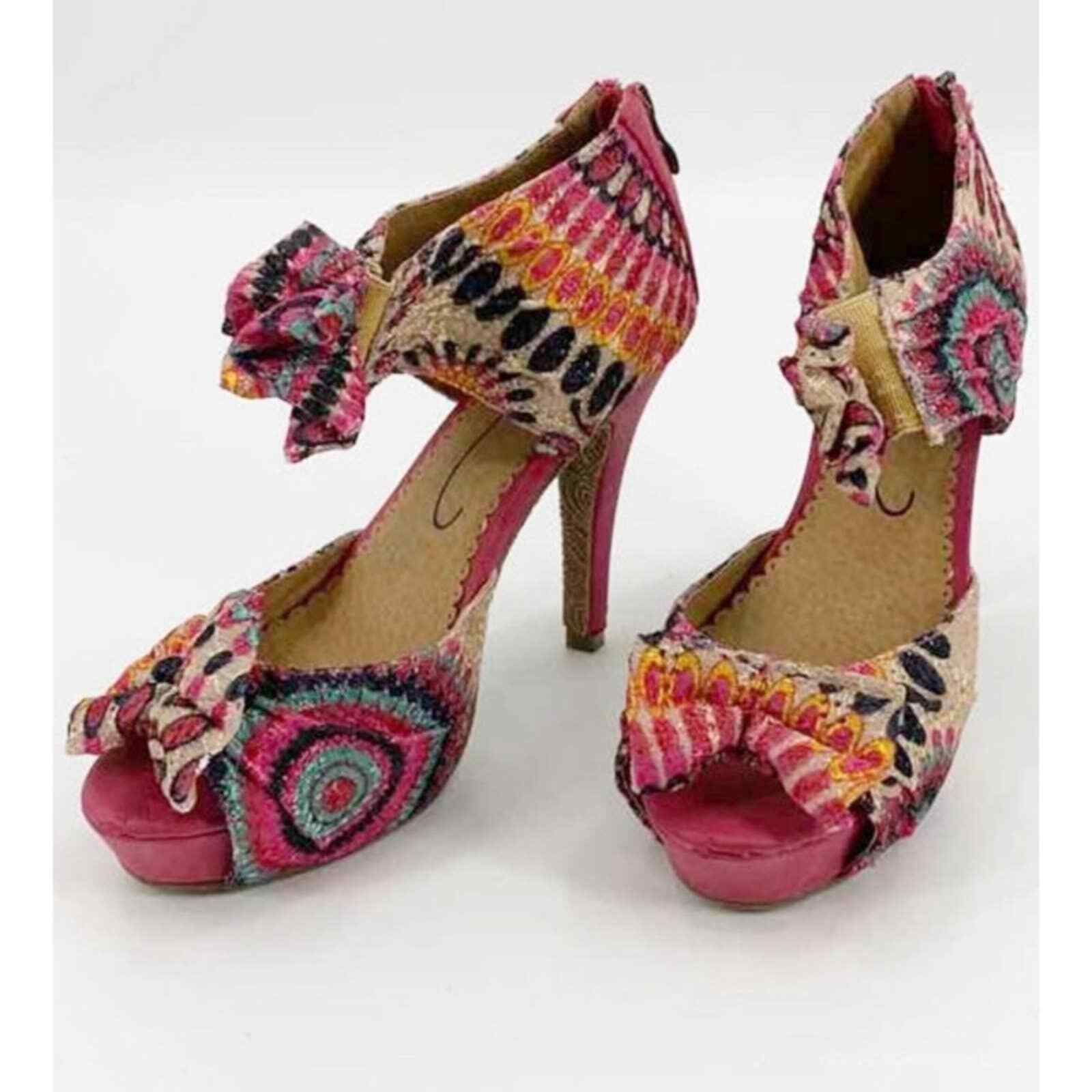 MTNG Fashion Heels, Pink Black Boho, EU 36
