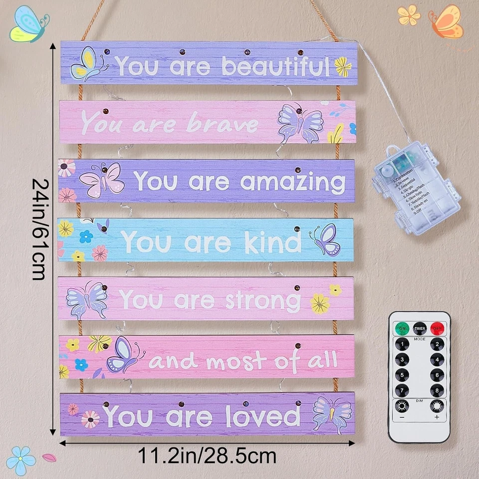 Decoración de pared de habitación LED para dormitorio infantil arte motivacional Foto 3 de 4
