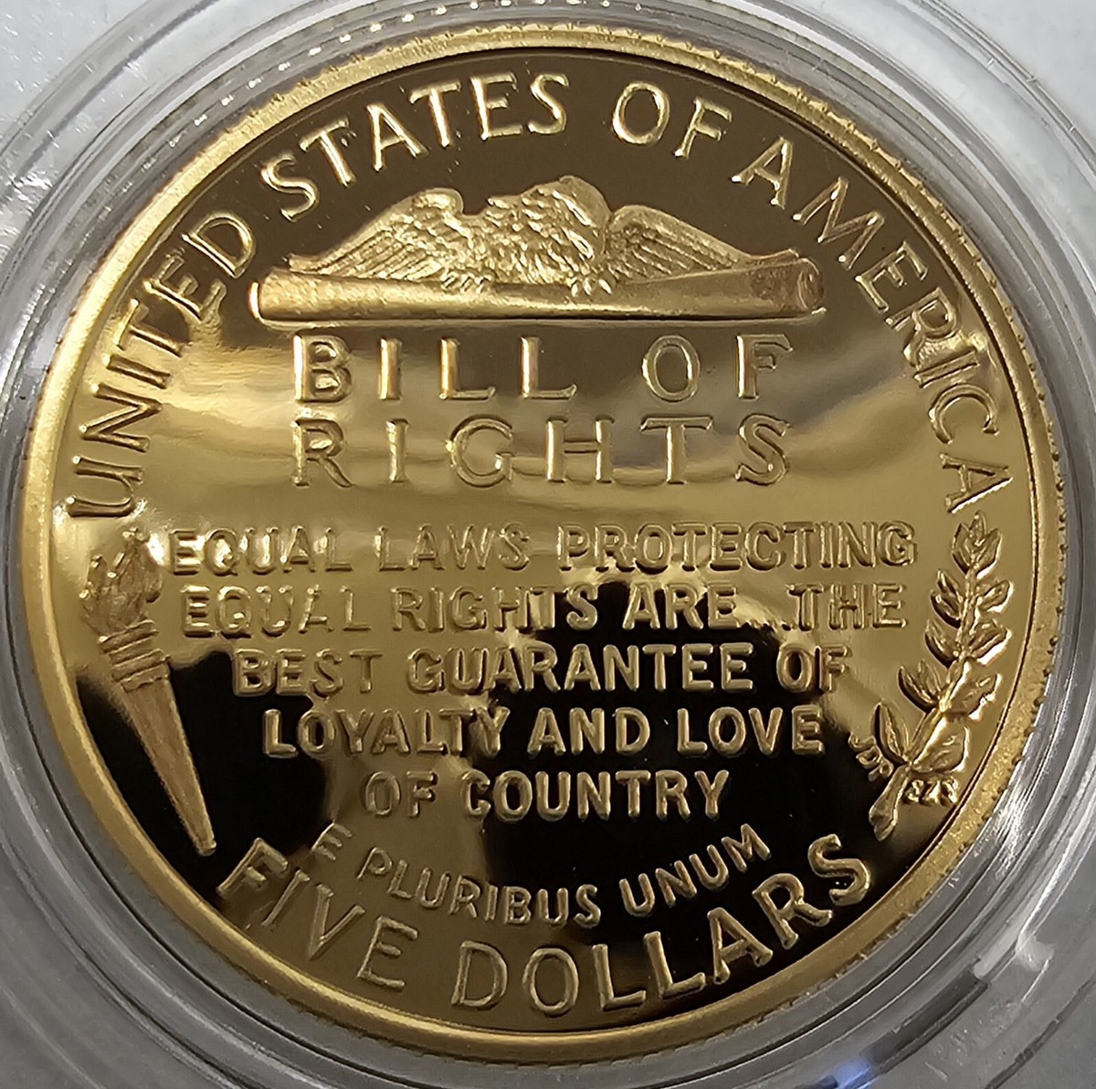 1993 W Liberty James Madison Bill Of Rights Proof Commemorative $5