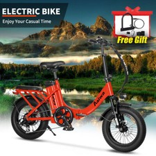 Peak 750W Folding Electric Bike with 2 Seat, 25mph, 16" Ebike with Suspension
