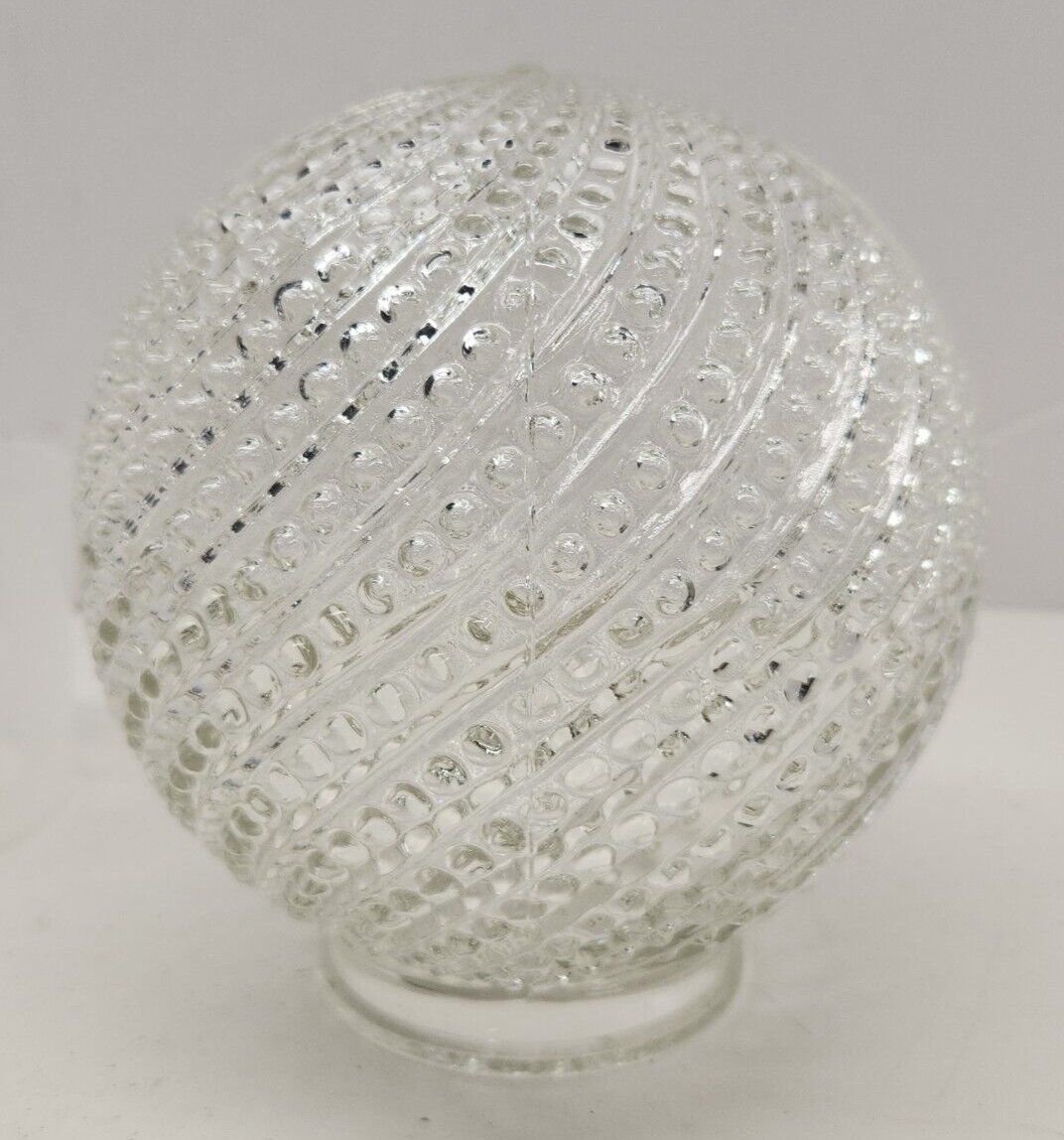 Vintage Glass Replacement Globe Light Fixture clear bubbles textured eBay