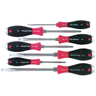 Wiha 53097 SoftFinish  Extra Heavy Duty Slotted/Phillips Screwdriver Set, 7 pcs