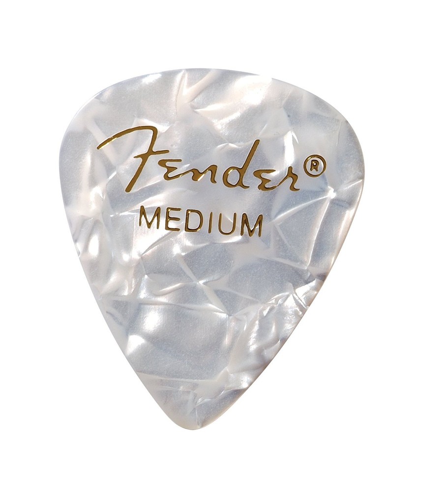 Fender 351 Premium Celluloid Guitar Picks White Moto Medium 144-Pack