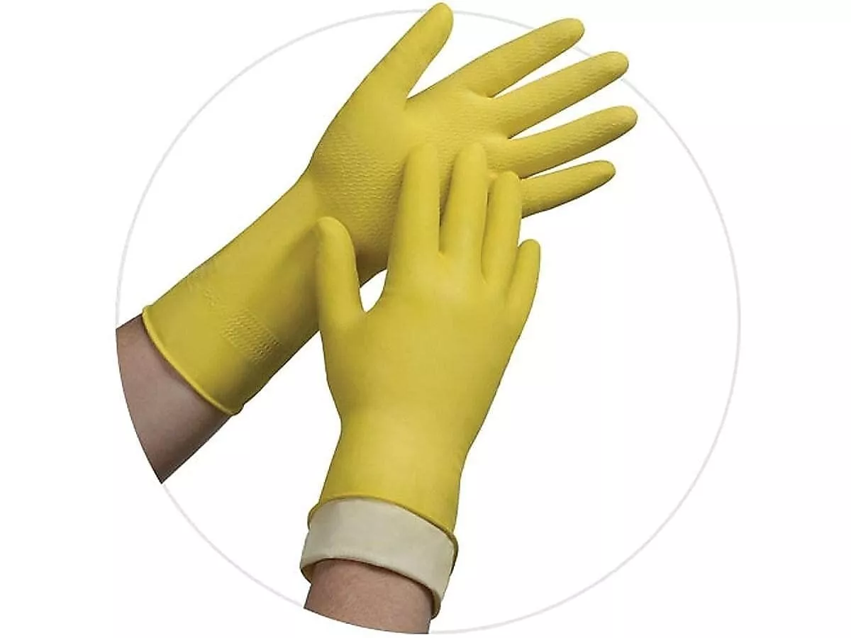 2 Packs Ambitex Flock Lined Powder Free Rubber Gloves Latex