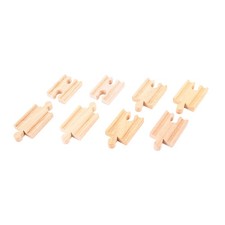 Bigjigs Rail Wooden Mini Track (Pack of 8) Railway Train Expansion Pack Set