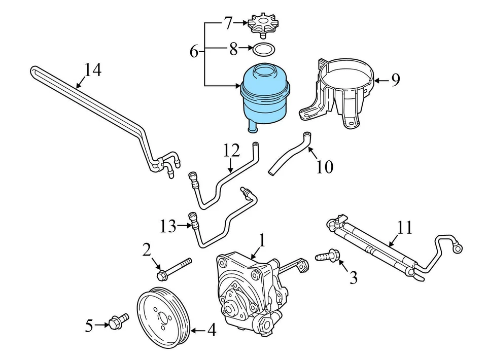 BMW 524TD 1985-1986 - depósito de líquido de dirección asistida / tanque 1097164 Foto 4 de 4