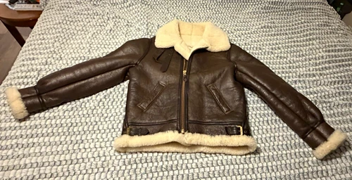 Authentic AVIREX B-3 Sheepskin Leather Bomber Flight Jacket USA Made Size 38 - product listing photo