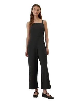 502205 GAP WOMEN'S SQUARENECK JUMPSUIT SIZE: WOMEN XL - BLACK