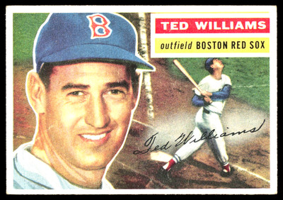 TED WILLIAMS 1956 TOPPS #5 WHITE BACK BOSTON RED SOX VG++ DEAD CENTERED