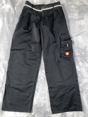 Engelbert Strauss Black Cargo Work Trousers Men s size 50 Pants 34R 32x27 Thick